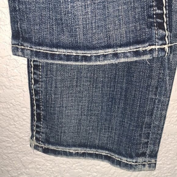 Rock Revival Sasha P31 Bootcut Jeans Womens 29 Dark Wash Distressed Denim Embroi - Picture 10 of 15